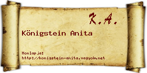 Königstein Anita névjegykártya